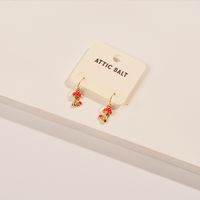 New Style Oil Dripping Diamond Stitching Plate Mushroom Colorful Little Daisy  Earrings main image 4