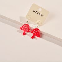 New Style Oil Dripping Diamond Stitching Plate Mushroom Colorful Little Daisy  Earrings sku image 2