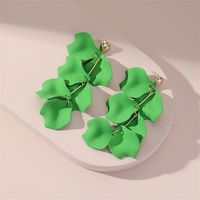 New Style Creative Solid Color Leaves Long Pendant Earrings main image 1