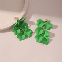 New Style Creative Solid Color Leaves Long Pendant Earrings main image 3