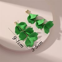 New Style Creative Solid Color Leaves Long Pendant Earrings main image 2