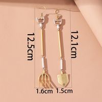 2022 New Creative Metal Fork Shape Pendant Earrings main image 4