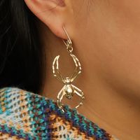 Creative New Style Spider Shape Pendant Pin Metal Earrings main image 1