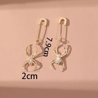 Creative New Style Spider Shape Pendant Pin Metal Earrings sku image 1