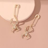 Creative New Style Spider Shape Pendant Pin Metal Earrings main image 3