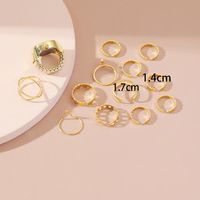 2022 New Creative Carving Mini Watch Metal Hollow Geometric Ring 13 Pieces Set main image 4