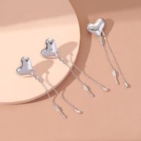 New Style Heart Shape Tassel Pendant Earrings Brooch Two-piece Set main image 4