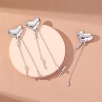 New Style Heart Shape Tassel Pendant Earrings Brooch Two-piece Set main image 3