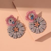 Fashion New Style Crystal Flowers Rhinestone Pendant Earrings main image 1
