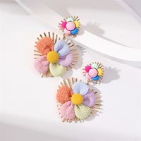 Nouveau Style Créatif Fleur Couleur Correspondant Pendentif Boucles D'oreilles main image 6