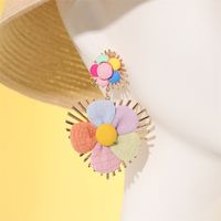 New Style Creative Flower Color Matching Pendant Earrings main image 4