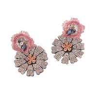 Fashion New Style Crystal Flowers Rhinestone Pendant Earrings main image 2