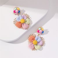New Style Creative Flower Color Matching Pendant Earrings main image 3