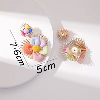 New Style Creative Flower Color Matching Pendant Earrings main image 2