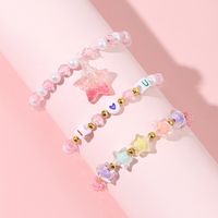 Korean Style/korean Style Pentagram Plastic Handmade No Inlaid Five-pointed Star Bracelets Jewelry Color Mixing main image 3