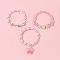 Korean Style/korean Style Pentagram Plastic Handmade No Inlaid Five-pointed Star Bracelets Jewelry Color Mixing main image 5