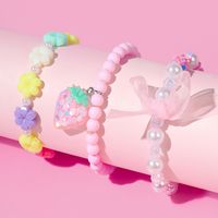 Colorful Acrylic Strawberry Pendant String Beads Bracelet Set main image 4