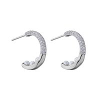 Fashion Solid Color Inlaid Zircon C-shaped Ear Ring main image 4