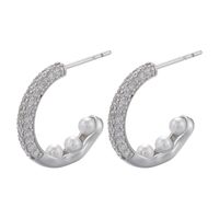 Fashion Solid Color Inlaid Zircon C-shaped Ear Ring main image 5