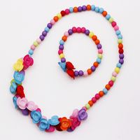 Korean Style/korean Style Flowers Plastic Handmade Flowers Ball Bead Chain Colorful Beads Necklace Necklace main image 5