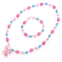 Butterfly Pendant Color Acrylic Handmade Bead Bracelet And Necklace Set main image 3