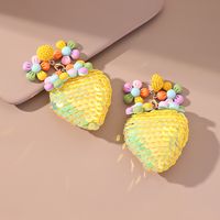 New Style Creative Flower Sequin Ball Pendant Earrings sku image 1