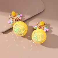 New Style Creative Flower Sequin Ball Pendant Earrings sku image 8