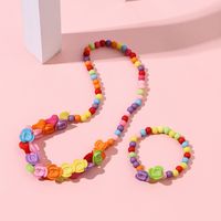 Korean Style/korean Style Flowers Plastic Handmade Flowers Ball Bead Chain Colorful Beads Necklace Necklace main image 3