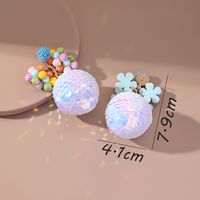 New Style Creative Flower Sequin Ball Pendant Earrings main image 2