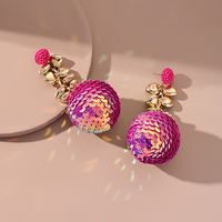 New Style Creative Flower Sequin Ball Pendant Earrings sku image 10