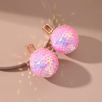 New Style Creative Flower Sequin Ball Pendant Earrings sku image 11