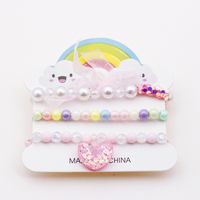 Heart Shape Pendant Colorful Acrylic String Beads Bracelet Set main image 6