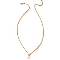 Simple Vintage Golden Adjustable Pendant Pearl  Alloy Necklace main image 5