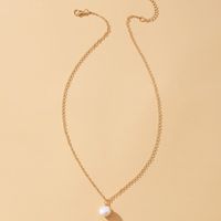 Simple Vintage D'or Réglable Pendentif Perle Alliage Collier main image 3