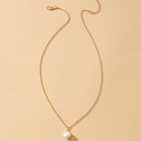 Simple Vintage Golden Adjustable Pendant Pearl  Alloy Necklace main image 3