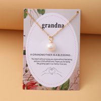 Simple Vintage Golden Adjustable Pendant Pearl  Alloy Necklace main image 2