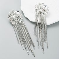 Fashion New Retro Baroque Alloy Inlaid Rhinestone Tassel Earrings Female main image 3