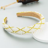 Fashion Retro Starry Pearl Diamond-embedded Fabric Headband Wide-brimmed sku image 7