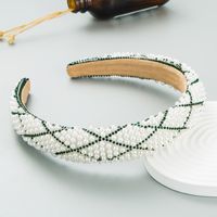 Fashion Retro Starry Pearl Diamond-embedded Fabric Headband Wide-brimmed sku image 3