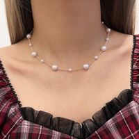 Fashion Imitation Pearl Gold Plated Clavicle Chain Necklace Women main image 1