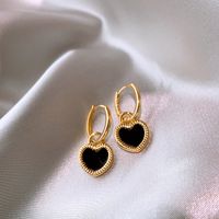 Fashion Double-sided Color Heart-shape Lock Gold Alloy Ear Clip main image 3