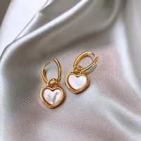 Fashion Double-sided Color Heart-shape Lock Gold Alloy Ear Clip main image 1