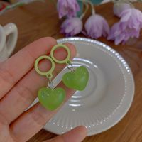 Fashion New Green Heart Shaped Summer Alloy Earrings main image 3