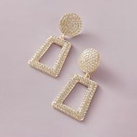 Exaggeration Alloy Geometric Pattern Earrings Party Birthday Party Artificial Rhinestone Drop Earrings main image 4