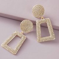 Exaggeration Alloy Geometric Pattern Earrings Party Birthday Party Artificial Rhinestone Drop Earrings main image 2