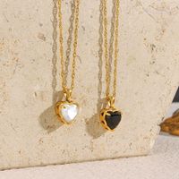 Fashion Heart Shaped Pendant Jewelry Stainless Steel Plated 18k Zircon Necklace main image 1