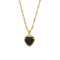 Fashion Heart Shaped Pendant Jewelry Stainless Steel Plated 18k Zircon Necklace main image 5