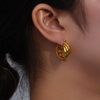 Fashion Simple Jewelry Women's Stainless Steel Spiral Twist Earrings main image 5
