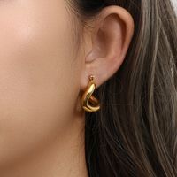 Fashion Geometric Plating Stainless Steel No Inlaid Gold Plated Earrings main image 3