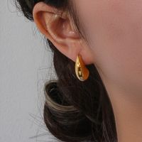 Fashion Simple Jewelry Women's Stainless Steel Hollow Glossy Ear Studs main image 4